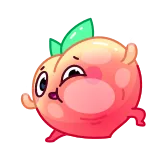 👋 pêche, fruit, dessin animé, kawaii, mignon telegram sticker