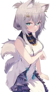 😍 Anime, Renard, Fille, Mignon, Kemonomimi, Illustration telegram sticker