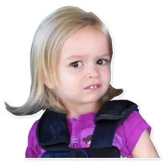 😦 child, disgust, face, girl, meme telegram sticker