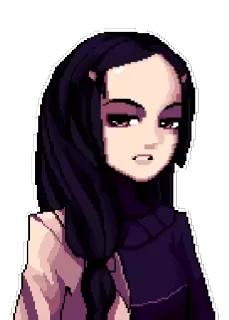 👿 Pixel art, Donna, capelli scuri, Ritratto telegram sticker