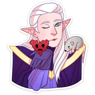 ❤️ Elf, Fantasy, Ratte, Cartoon, Magie telegram sticker