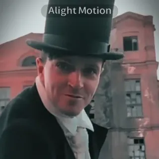 🎩 Alight Motion hombre, sombrero de copa, ropa formal, retrato, Alight Motion, edición de video, software telegram sticker