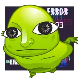 🤔 ERROR Frosch, Fehler, Computer, Meme telegram sticker