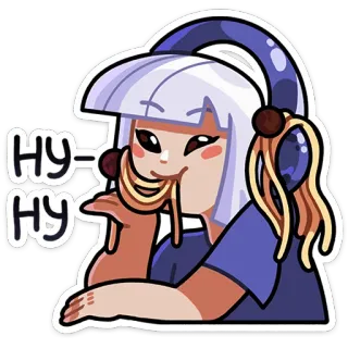 🍝 Ну-ну Мультфильм, Аниме, Девочка, Еда, Лапша, Милый, Веселье whatsapp sticker