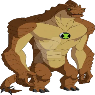 😠 Humungousaur Ben 10 Мультфильм, Инопланетянин, Динозавр, Монстр, Персонаж, Рептилия telegram sticker