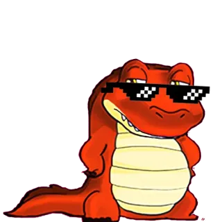 😎 cocodrilo, gafas de sol, dibujos animados, animal, reptil, cool, meme telegram sticker