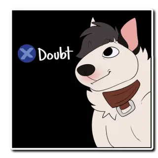 ❌ Doubt doubt, question, dog, cartoon, meme, illustration telegram sticker