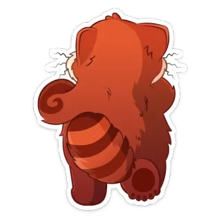 🫥 แพนด้าแดง, สัตว์, การ์ตูน, น่ารัก, ตลก, มีม telegram sticker