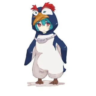 💙 PEN anime, penguin, costume, mascot telegram sticker