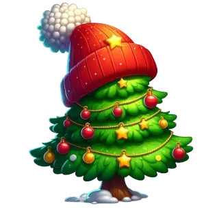 🎄 คริสต์มาส, ต้นไม้, วันหยุด, ฤดูหนาว, ของตกแต่ง, รื่นเริง whatsapp sticker