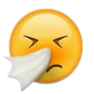 🤒 Эмодзи, Болен, Простуда, Грипп, Платок, Чихание, Больной telegram sticker
