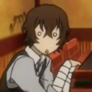 🥠 Dazai Osamu Bungou Stray Dogs anime, shocked, funny, character, dazai telegram sticker