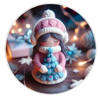 🧸 giáng sinh, cô gái, ngày lễ, mùa đông, dễ thương, vật trang trí whatsapp sticker