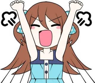 😡 anime, kreskówka, dziewczyna, ziewanie, słodkie, kawaii, podekscytowana telegram sticker
