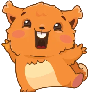 😜 แฮมสเตอร์, สัตว์, น่ารัก, การ์ตูน, อิโมจิ, มีความสุข telegram sticker