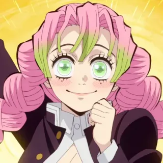 💗 Mitsuri Kanroji Demon Slayer Аниме, Милый, Манга, Клинок, рассекающий демонов, Мицури Канроджи, Розовые волосы telegram sticker