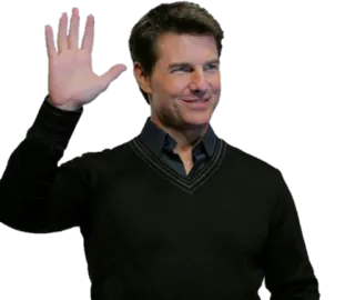 🙋 Tom Cruise นักแสดง, คนดัง, หล่อ, ผู้ชาย, โบกมือ telegram sticker