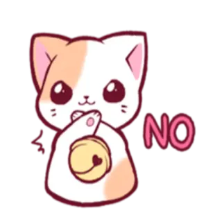 😔 NO Katze, Tier, süß, kawaii, Aufkleber, nein whatsapp sticker