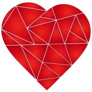 💓 heart, love, geometric, red, shape, polygon telegram sticker