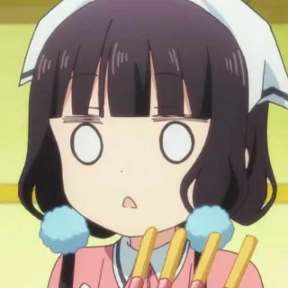 🍇 anime, girl, shocked, cartoon, maid, snack, expression, manga telegram sticker