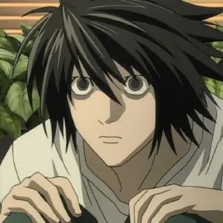 🍎 L Death Note Anime, Detetive, Mangá, L Lawliet, Death Note telegram sticker
