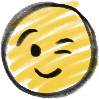 😉 Emoji, Smiley, Faccia, Occhiolino, Giallo, Icona, Cartone animato telegram sticker