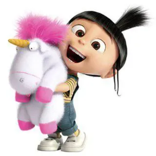 🦄 Agnes Despicable Me Agnes, Despicable Me, Unicorn, Kartun, Boneka telegram sticker