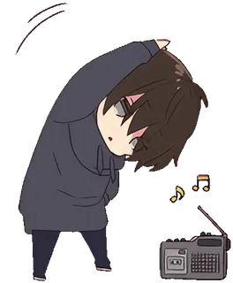 💪 Anime, Sticker, Musique, Personnage, Décontracté telegram sticker