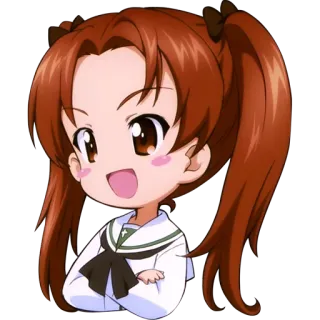 😃 Anime, Manga, Chibi, Mädchen, Süß, Schuluniform, Zöpfe whatsapp sticker