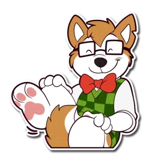 🐾 dibujos animados, perro, gafas, pajarita, peludo telegram sticker