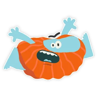 🏃 monstro, desenho animado, azul, laranja telegram sticker