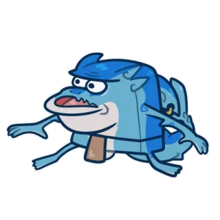 ❗️ Cartoon, Monster, Lustig, Tier, Blau whatsapp sticker