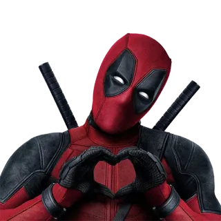 ❤ Deadpool Deadpool, Marvel, superhero, heart, sticker telegram sticker
