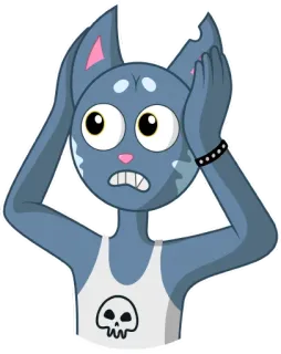 🙀 gatto, animale, felino, cartone animato, adesivo, paura, preoccupazione telegram sticker