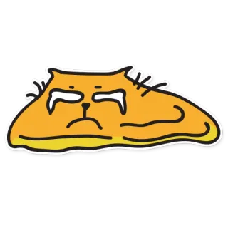 😢 cat, crying, sad, cartoon, animal, yellow telegram sticker