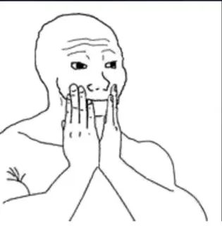 😱 Meme, Wojak, podekscytowany, szczęśliwy, Internet telegram sticker