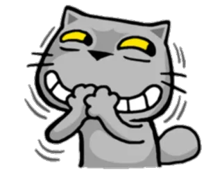 🤐 Katze, Cartoon, Tier, lächelnd, fröhlich, freudig telegram sticker
