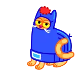 🤢 猫, 動物, 漫画, 青, オレンジ, 可愛い telegram sticker