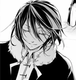 🌟 Fyodor Dostoyevsky Bungou Stray Dogs アニメ, 漫画, 白黒, 悪役, フョードル telegram sticker