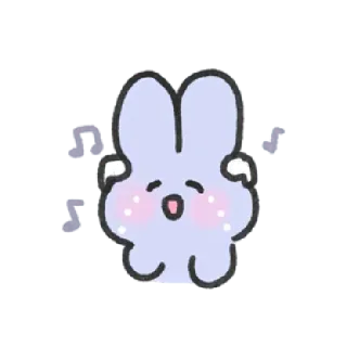 😝 królik, słodki, kawaii, kreskówka, naklejka, zwierzę telegram sticker