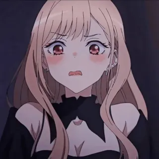 😰 Marin Kitagawa My Dress-Up Darling Anime, Personaggio, Marin Kitagawa, My Dress-Up Darling, Waifu, Carino, Imbarazzato telegram sticker
