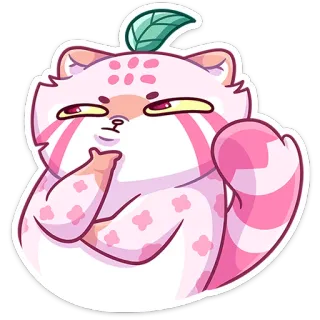 🤔 kot, różowy, zwierzę, naklejka, słodki, śmieszny whatsapp sticker