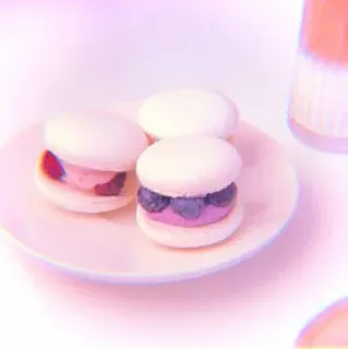 🍥 macarons, dessert, food, pastry, sweets, treats, white, berries telegram sticker