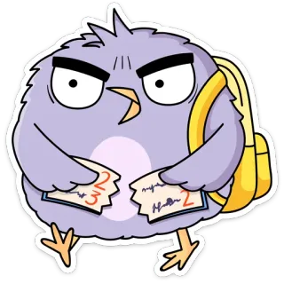 😡 птица, студент, образование, злой, провал, школа whatsapp sticker