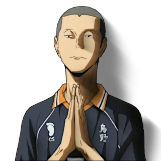 🙏 Sugawara Koushi Haikyuu!! haikyuu, аниме, манга, сугавара, коуши сугавара, карасуно, связующий, персонаж аниме telegram sticker