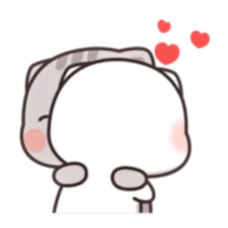 💕 cute, cat, love, heart, cartoon, couple, hug telegram sticker