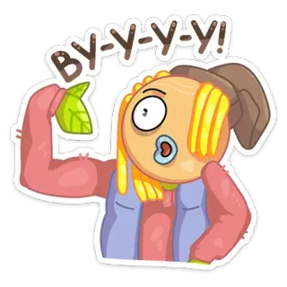 😳 BY-Y-Y-Y! Dibujo animado, Pegatina, Adiós, Despedida, Saludando whatsapp sticker
