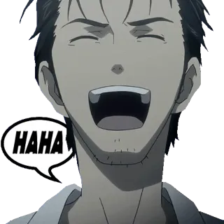 😂 HAHA Аниме, Смех, Хаха, Окабе Ринтаро, Смешно, Стикер telegram sticker