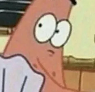 ⭐️ Patrick Star Spongebob Squarepants 뚱이, 스폰지밥, 만화, 니켈로디언, 웃긴, 혼란스러운, 밈 telegram sticker