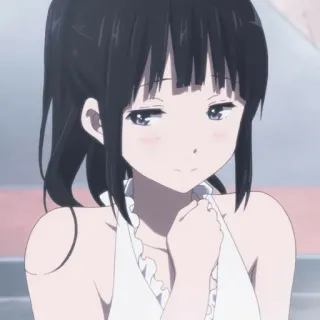 🍶 chica anime, linda, femenina, manga, retrato, dibujo animado whatsapp sticker